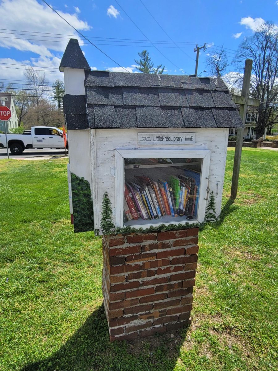 The Free Little Library in front of and sponsored by the Round Hill United Methodist Church. Photo provided by Jillian Lewis.