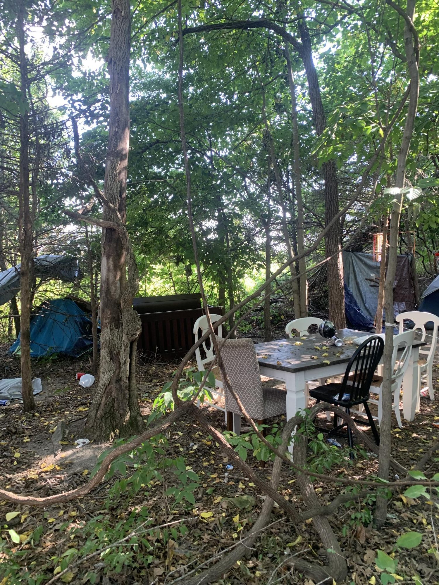 “Tent City” located behind the homeless shelter.  Photo provided by Loudoun County Homeless Shelter.