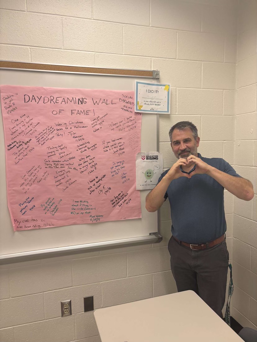 The Daydreaming Wall of Fame in Mr. Welsh’s classroom. Photo provided by Jennie-Kate Hannis.