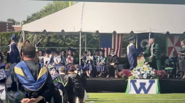 The class of 2024 walks the stage at graduation. Photo provided by Spencer Rose.