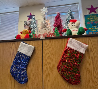 Mrs. Stone's classroom is decorated for the holidays. Photo provided by Trinsy Stone. 