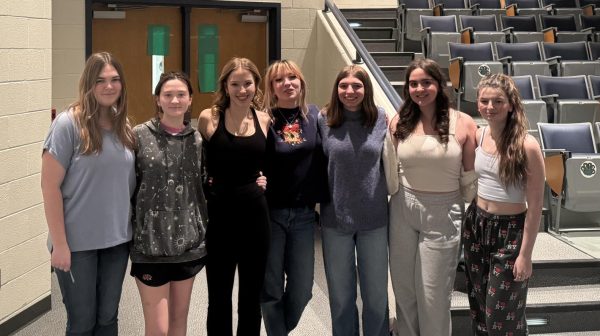 A group photo of the Cappies Critics. From left to right: Cora Mattraw, Maggie Bugaj, Caty Jewell, Rory Fricano, Iza Piatkowski, Sarafina Porter, and Lauren Pyles. Photo provided by Rory Fricano.
