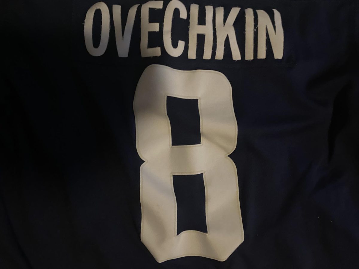 Ovechkin's jersey, where his nickname "The Great 8" comes from. Photo provided by Noah Goff.